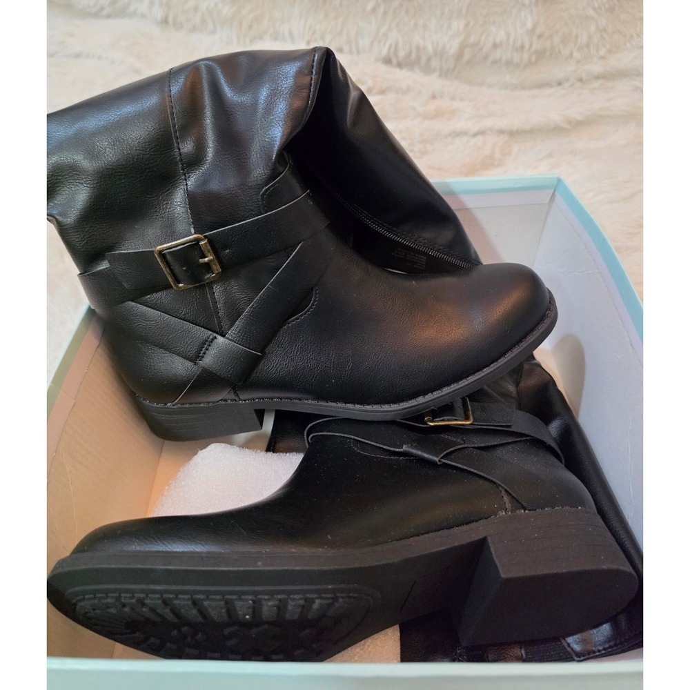 Blue Soul Jamie Wide Calf Tall Black Riding Boots - Women's Size 8.5